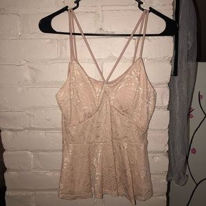 Nude peplum top